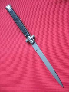 Vintage Unique 13" Italian MOLLETTA Stiletto Checkered Swedge Blade Switchblade Knife.
