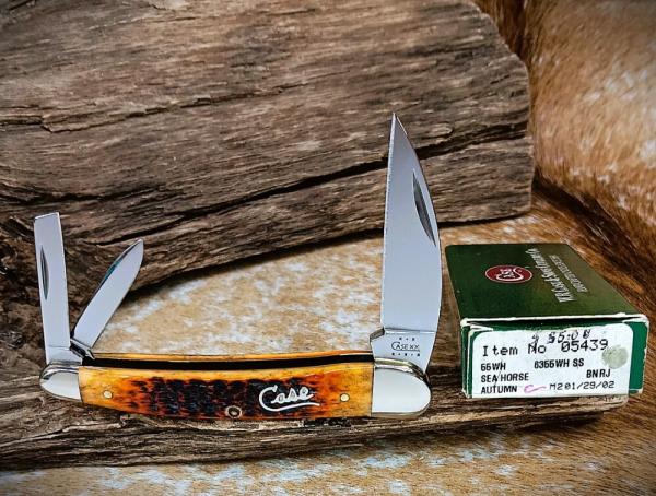 2002 Case XX Silver Script Seahorse Whittler 6355WH SS Autumn Jigged Bone 2002 Case XX Silver Script Seahorse Whittler 6355WH SS Autumn Jigged Bone