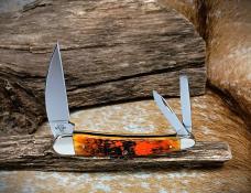 2002 Case XX Silver Script Seahorse Whittler 6355WH SS Autumn Jigged Bone