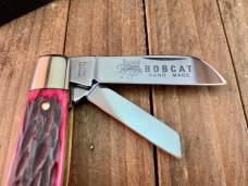 Buck Creek Bobcat Congress Made by Boker Red Pin Feather Jigged Bone Solingen Germany