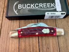 Buck Creek Bobcat Congress Made by Boker Red Pin Feather Jigged Bone Solingen Germany