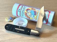 Great Eastern Cutlery GEC Jigged Black Delrin "Rozee" Bullet End Barlow Knife 781124