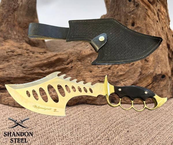 Frost Cutlery Apocalypse 2 Gold Edition Fantasy Knife Leather Sheath NIB 17-941G Frost Cutlery Apocalypse 2 Gold Edition Fantasy Knife Leather Sheath NIB 17-941G