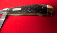 PARKER FROST SCHRADE USA (1978-4) MINK TRAPPER MINT JIGGED BONE BRASS LINER AND A BEAUTY UNUSED