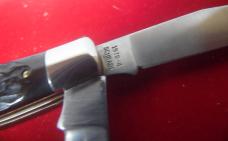 PARKER FROST SCHRADE USA (1978-4) MINK TRAPPER MINT JIGGED BONE BRASS LINER AND A BEAUTY UNUSED