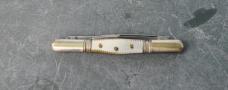 Buck Cutlery Co. Germany Pre 1891 Tariff Tux Pearl 2 1/2" Closed 2 Bl Sharp Snap Both Ways