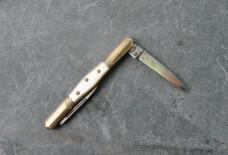 Buck Cutlery Co. Germany Pre 1891 Tariff Tux Pearl 2 1/2" Closed 2 Bl Sharp Snap Both Ways