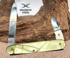 Junghans Aequator Solingen Faux Pearl Cracked Ice 2 Blade Pocket Knife (27)