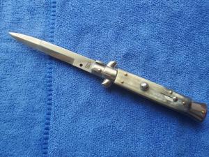 New 9'' Italian Stiletto Brazilian Horn Bayonet Blade by Giovanni Beltrame Maniago Italy 7