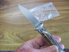 Vintage Italian Shellpuller Knife Inox Italy Stamp Clip-Point Stag/Antler 12 & 16 Gauge UNUSED!