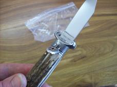 Vintage Italian Shellpuller Knife Inox Italy Stamp Clip-Point Stag/Antler 12 & 16 Gauge UNUSED!