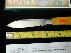 Dollar Knife Co. Osage Orange Wood With Orange Shield Jack Knife NIB from Cooper Cutlery USA OO-OS