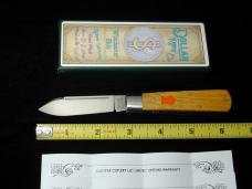 Dollar Knife Co. Osage Orange Wood With Orange Shield Jack Knife NIB from Cooper Cutlery USA OO-OS