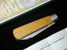 Dollar Knife Co. Osage Orange Wood With Orange Shield Jack Knife NIB from Cooper Cutlery USA OO-OS