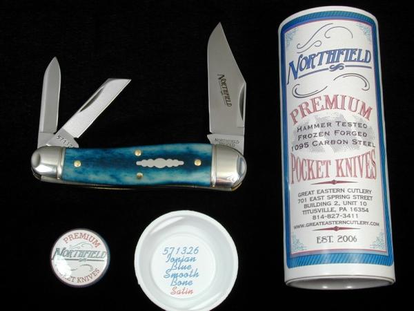 Great Eastern Cutlery GEC Smooth Ionic Blue Bone Geppetto Whittler Knife NIT 571326 Made in USA Great Eastern Cutlery GEC Smooth Ionic Blue Bone Geppetto Whittler Knife NIT 571326 Made in USA