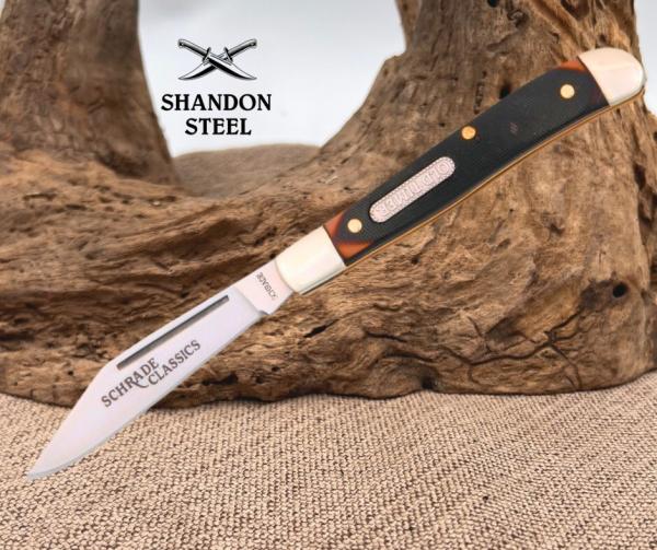 Schrade Old Timer Delrin Pal Folding Pocket Knife 12OT Brown Sawcut Handles Schrade Old Timer Delrin Pal Folding Pocket Knife 12OT Brown Sawcut Handles