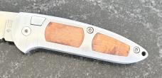 Boker Top Lock Automatic Knife, African Thuya Wood Inlays, Box & Sheath, Unused
