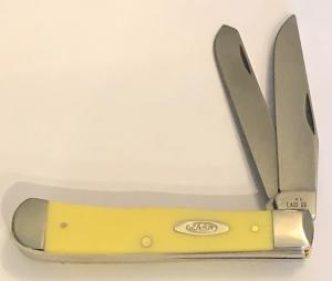 New In Original Box 2025 Case Yellow Synthetic Trapper With Pocket Clip  