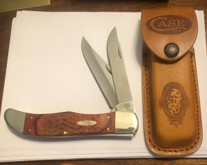 New In Original Box 2023 Case Large Rosewood Folding Hunter And Sheath
