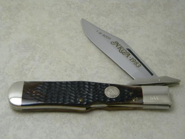 Case XX USA Bone 1 of 6,000 NKCA Coke Bottle Lockback Knife 1983 Case XX USA Bone 1 of 6,000 NKCA Coke Bottle Lockback Knife 1983