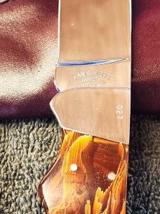 Canal Street Fixed Blade w/Acrylic Corn Husk handles- new with sheath