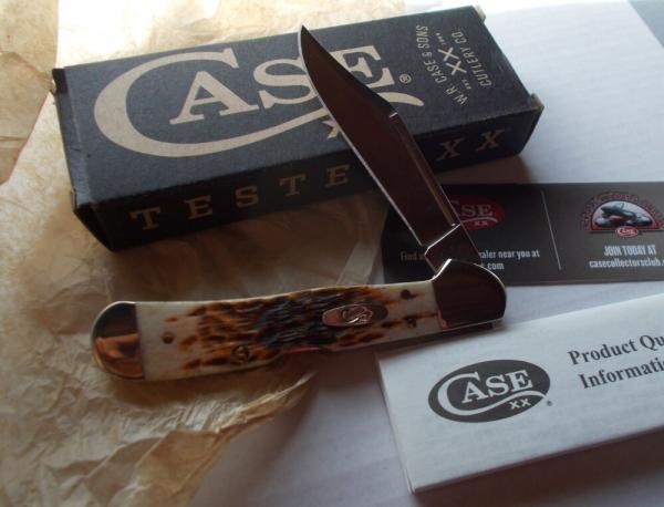 Case Mini Copper Lock Amber Jig Bone 61749 L SS Case Mini Copper Lock Amber Jig Bone 61749 L SS