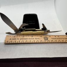 Vintage ULSTER 5 tool BOY SCOUT KNIFE WHITE JIGGED DELRIN 