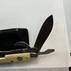 Vintage ULSTER 5 tool BOY SCOUT KNIFE WHITE JIGGED DELRIN 