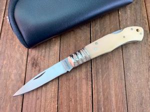 AG Russell Lockback Smooth Natural White Bone Seki  Japan 1996