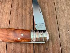 A.G. Russell Seki Japan Made Quince Burl Wood Lockback 2002