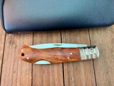 A.G. Russell Seki Japan Made Quince Burl Wood Lockback 2002