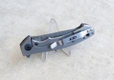 Zero Tolerance 0450MMC Flipper Knife Blue & White Marbled Carbon Fiber Ladder Damascus Blade - New