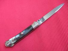Vintage ITALIAN Rostfrei Horn Lockback Switchblade Knife