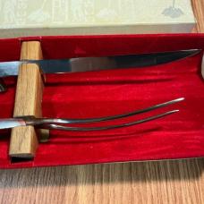GERBER CARVING SET KNIFE AND FORK  IN ORIGINAL BOX DURENDAL&SIEGFIED