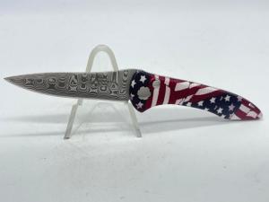 TI NIVES USA Ltd Ed Damascus Stars & Stripes Forever Textured Aluminum Automatic