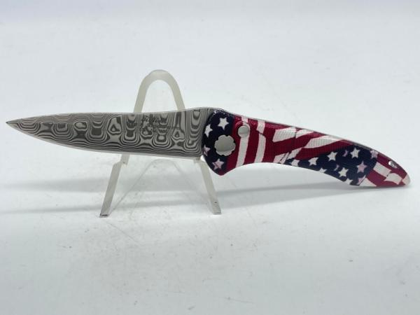 TI NIVES USA Ltd Ed Damascus Stars & Stripes Forever Textured Aluminum Automatic TI NIVES USA Ltd Ed Damascus Stars & Stripes Forever Textured Aluminum Automatic