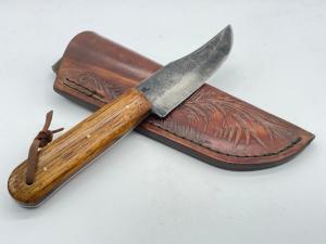 2022 ML KNIVES (Matthew Lesniewski) Custom Handmade Oak Skinner w/ Sheath