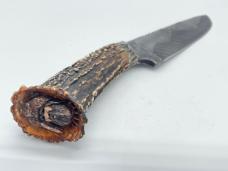 CARY THOMAS Custom Handmade Carved Sambar Stag Mountain Man Camp Knife w/ Sheath