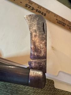 Vintage Queen Cut Co Hawkbill Pruning Knife Folding Pocket Knife USA Strong Snap