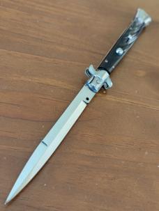 OLDER FRANK BELTRAME 28CM/11inch BAYONET BLADE SUPER SELECT BUFFALO HORN STILETTO AUTOMATIC 
