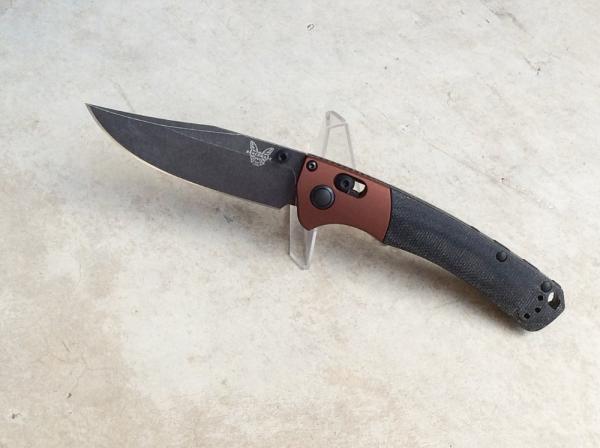 Benchmade Mini Crooked River Folding Knife 15085BK-04 Micarta Handle MagnaCut Blade - New Benchmade Mini Crooked River Folding Knife 15085BK-04 Micarta Handle MagnaCut Blade - New