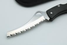 2000-2001 FULL SIZE Vintage Rare Spyderco C44P&S Dyad Black Micarta Handles ATS-55