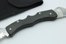 2000-2001 FULL SIZE Vintage Rare Spyderco C44P&S Dyad Black Micarta Handles ATS-55