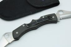 2000-2001 FULL SIZE Vintage Rare Spyderco C44P&S Dyad Black Micarta Handles ATS-55