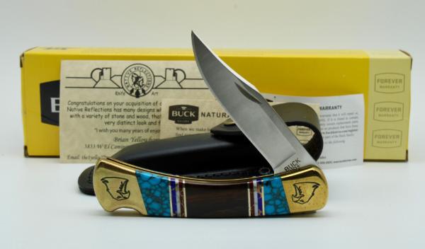 CUSTOM BRIAN YELLOWHORSE BUCK 110 THE BALD EAGLE KNIFE CUSTOM BRIAN YELLOWHORSE BUCK 110 THE BALD EAGLE KNIFE