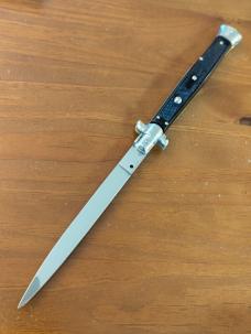OLDER 13"-33CM MOLLETTA CHECKERED COMP. FLAT BLADE ITALIAN STILETTO AUTOMATIC 