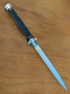 OLDER 13"-33CM MOLLETTA CHECKERED COMP. FLAT BLADE ITALIAN STILETTO AUTOMATIC 