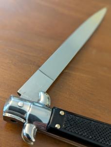 OLDER 13"-33CM MOLLETTA CHECKERED COMP. FLAT BLADE ITALIAN STILETTO AUTOMATIC 