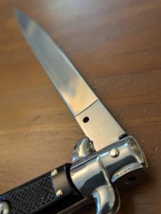 OLDER 13"-33CM MOLLETTA CHECKERED COMP. FLAT BLADE ITALIAN STILETTO AUTOMATIC 