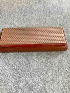 Vintage, DMT - DIAMOND KNIFE SHARPENING SYSTEM - Red/Fine, Original Wood Box